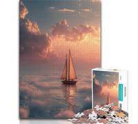 Adult Jigsaw Boat on The Lake Jigsaw Puzzles for Teenagers 1000,Family Game Stress Reliever Difficult Challenge Secret Santa Gifts (50x75cm)