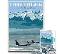 Adult Jigsaw British Columbia Canada 1000 Piece Jigsaw Puzzles for Teenagers Gifts,Educational Game Challenge Toy for Women And Men 26x38cm
