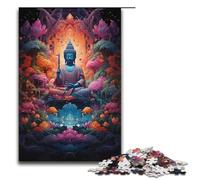 Adult Jigsaw Buddha's Colorful Psychedelic 1000 Piece Puzzle Wooden Puzzle for Adults & Kids Age 12 Up Educational Toy 1000 PCS(38x26cm)