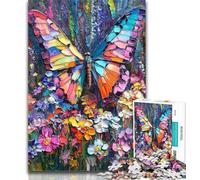 Adult Jigsaw Butterfly Oil Painting 1000 Pieces Jigsaw Puzzles for Adults And Teens,Classic Educational Games Beautiful Decoration 50x75cm