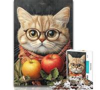 Adult Jigsaw Cat Eating Vegetables 1000 Piece Jigsaw Puzzles for Teenagers Gifts,Educational Game Challenge Toy for Women And Men 26x38cm