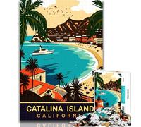 Adult Jigsaw Catalina Island California Jigsaws 1000 Pieces for Adults,with Fully Interlocking Randomly Shaped Pieces for And 14 Years Old 26x38cm