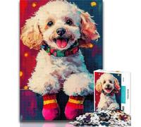 Adult Jigsaw Christmas Teddy Dog Jigsaw Puzzles for Teenagers 1000 Piece,Birthday Gift Idea for Adults, Family Game And Hobby 50x75cm