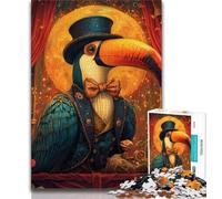 Adult Jigsaw Circus Toucan Jigsaws 1000 Pieces for Adults,Stress Reliever Difficult Challenge Unique Home Decor And Gifts 75x50cm