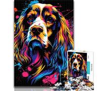 Adult Jigsaw Cocker Spaniel 1000 Piece Jigsaw Puzzles for Adults Gifts,Toys Educational Games Stress Relieving Wishlist with Santa Claus 75x50cm