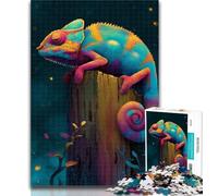 Adult Jigsaw Color Chameleon Jigsaw Puzzles for Adults 1000,Wall Decoration Unique Birthday And Xmas Gifts Suitable for And 14 26x38cm