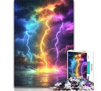 Adult Jigsaw Color Lightning Jigsaw Puzzles for Teenagers 1000,Family Game Stress Reliever Difficult Challenge Secret Santa Gifts 50x75cm