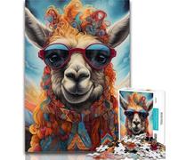 Adult Jigsaw Colorful Alpacas Jigsaw Puzzles for Teenagers 1000 Piece,Educational Game for Birthday, Chrismas for And 14 Years Old 50x75cm