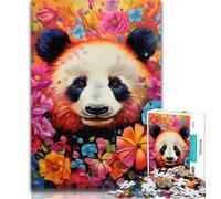 Adult Jigsaw Colorful Art Panda Jigsaw Puzzles for Adults 1000 Pieces,Vibrant And Unique Design Relaxing & Challenging Puzzle Experience 26x38cm