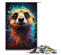 Adult Jigsaw Colorful Cute Meerkat 1000 Piece Puzzle Wooden Puzzle for Adults & Kids Age 12 Up Educational Toy1000 PCS(38x26cm)