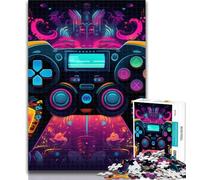 Adult Jigsaw Colorful Gamepad Jigsaw Puzzle 1000 Pieces for Teenagers,Stress Reliever Difficult Challenge Unique Home Decor And Gifts 26x38cm