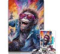 Adult Jigsaw Colorful Gorillas Jigsaws 1000 Pieces for Teenagers,Stress Reliever Difficult Challenge Enhance Love between Couples 50x75cm