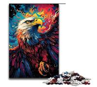 Adult Jigsaw Colorful Psychedelic Art Eagle 1000 Piece Puzzle Wooden Puzzle for Adults & Kids Age 12 Up Educational Toy 1000 PCS(75x50cm)