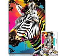 Adult Jigsaw Colorful Zebras 1000 Piece Jigsaw Puzzles for Teenagers Gifts,Educational Game Challenge Toy for Women And Men 75x50cm
