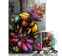 Adult Jigsaw Colourful Bees Puzzles for Adults Teens 1000 Pieces,for Educational Game Challenge Toy Unique Home Decor And Gifts 26x38cm