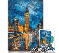 Adult Jigsaw Colourful Big Ben 1000 Piece Jigsaw Puzzles for Teenagers Gifts,Educational Games Home Decoration Artists Collection, Fine Art 26x38cm