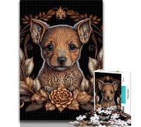 Adult Jigsaw Colourful Metal Chihuahua Jigsaw Puzzles 1000 Pieces for Adults Teens,Toys Educational Games Stress Relieving Artists Collection, Fine Art 50x75cm