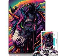Adult Jigsaw Colourful Unicorns 1000 Pieces Jigsaw Puzzles for Adults And Teens,Classic Educational Games Beautiful Decoration 50x75cm