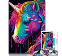 Adult Jigsaw Colourful Unicorns 1000 Pieces Jigsaw Puzzles for Adults And Teens,Train Your Brain And Hands Gifts for Friends And Family 50x75cm
