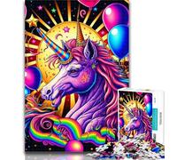Adult Jigsaw Colourful Unicorns Jigsaw Puzzles 1000 Pieces for Adults Teens,with Fully Interlocking Randomly Shaped Pieces for And 14 Years Old 50x75cm
