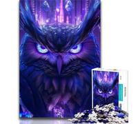 Adult Jigsaw Cosmic Owl Jigsaw Puzzles for Teenagers 1000 Piece,Birthday Gift Idea for Adults, Family Game And Hobby (50x75cm)