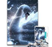 Adult Jigsaw Cosmic White Swan 1000 Pieces Jigsaw Puzzle for Adults& Teens,Toys Educational Games Stress Relieving Unique Home Decor And Gifts 50x75cm