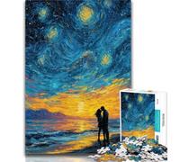 Adult Jigsaw Couple Under The Night Sky 1000 Pieces Jigsaw Puzzle For Adults Teens,for Age 14+ Impossible Game Best Gift for Adults And Teenagers 26x38cm