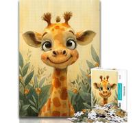 Adult Jigsaw Cute Baby Giraffe Jigsaw Puzzles for Adults 1000 Pieces,Vibrant And Unique Design Relaxing & Challenging Puzzle Experience 26x38cm