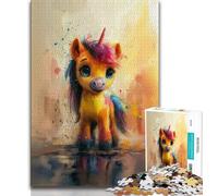 Adult Jigsaw Cute Baby Pony 1000 Piece Jigsaw Puzzles for Teenagers Gifts,Educational Game Challenge Toy for Women And Men (26x38cm)