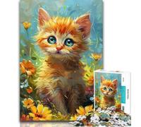 Adult Jigsaw Cute Colourful Kitten 1000 Piece Jigsaw Puzzles for Adults Gifts,Educational Games Home Decoration Artists Collection, Fine Art 26x38cm