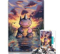 Adult Jigsaw Cute Dinosaur Jigsaw Puzzles 1000 Pieces for Adults Teens,with Fully Interlocking Randomly Shaped Pieces for And 14 Years Old 50x75cm
