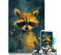 Adult Jigsaw Cute Little Yellow Raccoon 1000 Piece Jigsaw Puzzles for Teenagers,Decompressing Intellectual Educational Toy Birthday Present, Gifts 50x75cm
