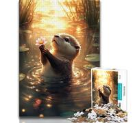 Adult Jigsaw Cute Otter 1000 Piece Jigsaw Puzzles for Teenagers Gifts,Educational Game Challenge Toy for Women And Men (26x38cm)