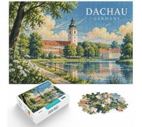 Adult Jigsaw Dachau Germany 1000pcs (38x26cm) Puzzle Challenge | For an absorbing break from screens: Adult jigsaw puzzle with 1000 pieces can be enjoyed across several sessions.