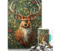 Adult Jigsaw Deer Oil Painting Puzzles for Adults Teens 1000 Pieces,Wall Decoration Unique Birthday And Xmas Gifts Suitable for And 14 26x38cm