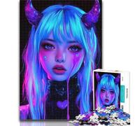 Adult Jigsaw Demon Dragon Girl Jigsaw Puzzles 1000 Pieces for Adults Teens,Toys Educational Games Stress Relieving Artists Collection, Fine Art 50x75cm