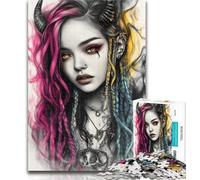 Adult Jigsaw Devil Girl Jigsaw Puzzles 1000 Pieces for Adults Teens,Toys Educational Games Stress Relieving Artists Collection, Fine Art 50x75cm