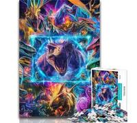 Adult Jigsaw Dinosaur Collage 1000 Piece Jigsaw Puzzles for Teenagers Gifts,Toys Educational Games Stress Relieving Enhance Love between Couples 50x75cm
