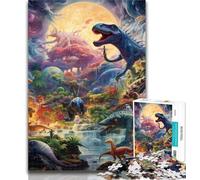 Adult Jigsaw Dinosaur World 1000 Piece Jigsaw Puzzles for Adults Gifts,Educational Games Home Decoration Artists Collection, Fine Art 50x75cm