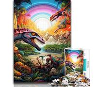 Adult Jigsaw Dinosaur World 1000 Piece Jigsaw Puzzles for Teenagers Gifts,Toys Educational Games Stress Relieving Enhance Love between Couples 50x75cm