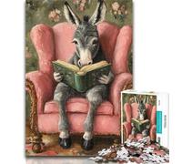 Adult Jigsaw Donkey Reading 1000 Pieces Jigsaw Puzzle For Adults Teens,Staycation Kill Time Enhance Love between Couples 50x75cm