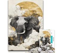 Adult Jigsaw Dramatic Moment Elephant Jigsaws Puzzles 1000 Pieces for Adults Gifts,Brain Teaser Game Wall Decoration Unique Birthday And Xmas Gifts 26x38cm