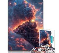 Adult Jigsaw Dream Train 1000 Pieces Jigsaw Puzzles for Adults And Teens,Challenging Game And Family Play Parent-child Interaction 26x38cm