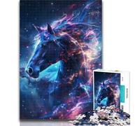 Adult Jigsaw Dreamy Purple Horse Jigsaws 1000 Pieces for Adults,with Fully Interlocking Randomly Shaped Pieces for And 14 Years Old 26x38cm