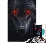 Adult Jigsaw Evil Black Wolf Portrait 1000pcs (70x50cm) Puzzle Challenge | Indoor activity for adults on indoor afternoons for rewarding progress.