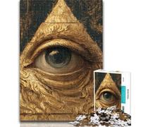 Adult Jigsaw Eye of The Egyptian Pyramid Jigsaw Puzzles for Adults 1000,Family Game Stress Reliever Difficult Challenge Secret Santa Gifts 50x75cm