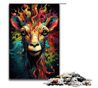 Adult Jigsaw Fantasy Colorful Giraffe 1000 Piece Puzzle Wooden Puzzle for Adults & Kids Age 12 Up Educational Toy 1000 PCS(75x50cm)