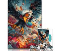 Adult Jigsaw Fantasy Eagle 1000 Piece Jigsaw Puzzles for Adults Gifts,Educational Games Home Decoration Artists Collection, Fine Art 26x38cm