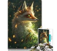 Adult Jigsaw Fantasy Fox 1000 Piece Jigsaw Puzzle for Adults And Teenagers,with Matching Poster And Trivia Sheet for Age 14 50x75cm