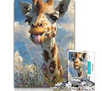 Adult Jigsaw Fantasy Giraffe Jigsaws 1000 Pieces for Adults,with Fully Interlocking Randomly Shaped Pieces for And 14 Years Old 75x50cm